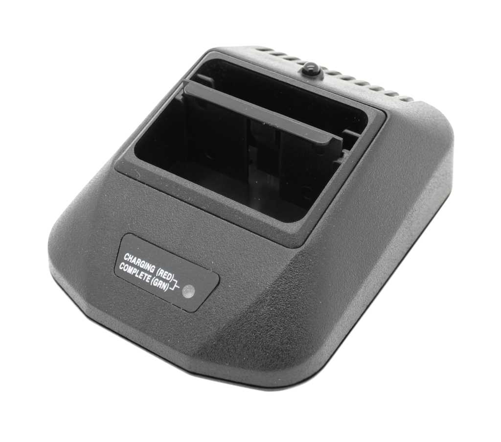 Schwarze Ladestation mit rechteckiger Einsteckmulde und kleiner Statusanzeige an der Vorderseite