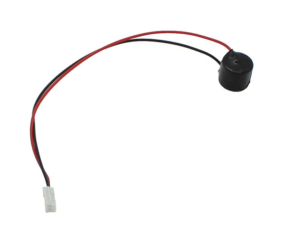 Schwarzer zylindrischer Batteriekörper mit rot-schwarzem Kabel und weißem Stecker auf weißem Hintergrund