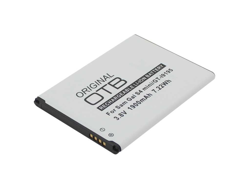 Weißer Smartphone-Akku mit schwarzer Kontaktseite und goldenen Anschlusskontakten, schräg von oben gezeigt