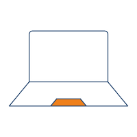 Piktogramm eines Notebooks mit Touchfeld